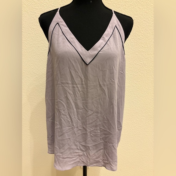 LOFT Lavender Trim V-Neck Cami Tank - Size LP - Picture 3 of 5